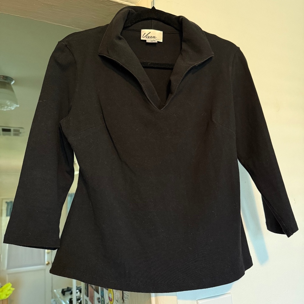 Vixen by Micheline Pitt vixen top in black old fit